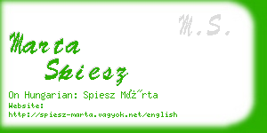 marta spiesz business card